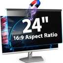 VERPONITY Magnetic Computer Privacy Screen 24 Inch, Aesthetic 9H Hardness Hanging Privacy Screen for Computer Monitor with Anti-Blue Light Coating, Removable Magnetic Monitor Privacy Screen