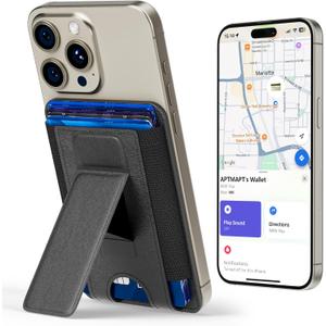 for Magsafe Wallet with Find My Functionality, 5 Card Holder, RFID Blocking, Strongest Magnetic Wallet for iPhone 17/16/15/14/13/12 Series, iPhone Wallets with Adjustable Stand & Grip, Black for Magsafe Wallet with Find My Functionality, 5 Card Holder, RFID Blocking, Strongest Magnetic Wallet for iPhone 17/16/15/14/13/12 Series, iPhone Wallets with Adjustable Stand & Grip, Black