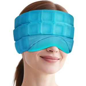 Head Ice Pack for Migraine Relief, 2 Hours Long Lasting Cold Therapy Flexible Cold Pack Head Ice Wrap Cooling Mask for Headache, Sinus Pain, Tension, Stress, Puffy Eyes