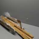 Kids Clothing Rack with 2 Fabric Shelves, Foldable Child Garment Stand with Hanging Rod, Small Dress Up Organizer, Bamboo (Natural)