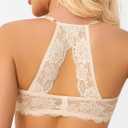 Front Closure Bras for Women Lace Racerback Sexy Plunge Lightly Padded Smooth Tshirt Underwire Push Up Bra