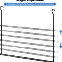 Hanging Closet Rods, Adjustable Height & Width Closets Bar Lower Extender for Hanging Clothes, Heavy Duty Hanging Bars for Clothing Storage and Organizer, Space-Saving & Expandable Double Closet Rod
