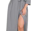 Women's Kimono Robe Deluxe Knit Bathrobe Lightweight Soft Sleepwear V Neck Ultimate Comfort Warmth Perfect House Robe (Gray, L)