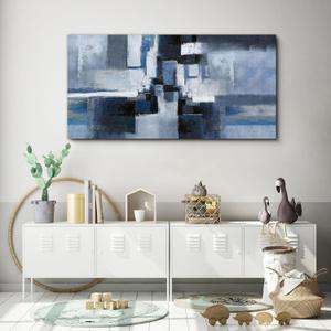 KLAKLA Exter Large Abstracr Wall Art - Blue and Black Canvas Picture for Living Room Wall Decor - Bedroom Art Framed Artwork - Modern Wall Art KLAKLA Exter Large Abstracr Wall Art - Blue and Black Canvas Picture for Living Room Wall Decor - Bedroom Art Framed Artwork - Modern Wall Art