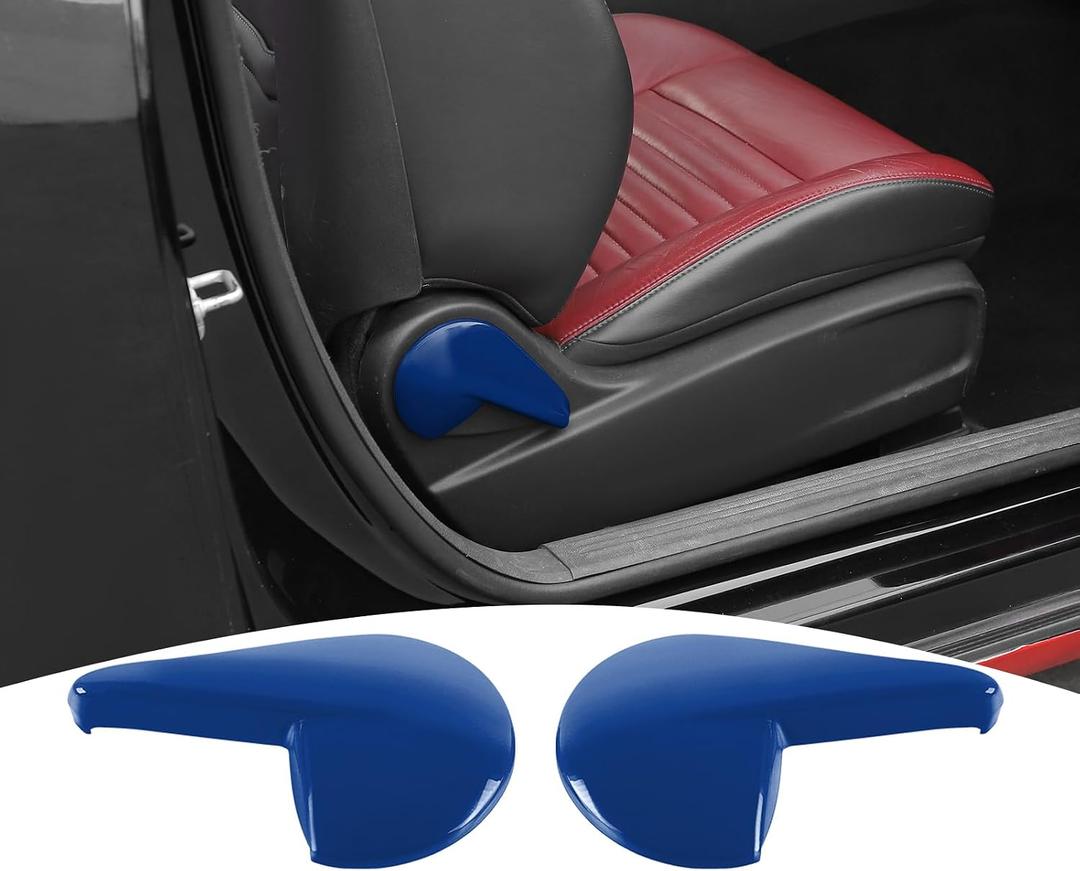 Challenger Seat Back Adjustment Handle Trim Cover Fit for Dodge Challenger 2010-2023 Blue Interior Accessories 2pcs