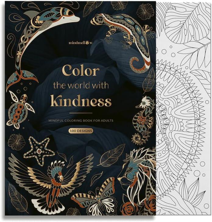 2 x Coloring Books for Adults Relaxation by Mindmellow  Stress Relief Coloring Book for Adults & Teens - Calming Designs to Inspire Creativity and Mindfulness - Coloring Books for Teens (XXL)