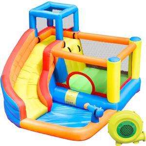 Doctor Dolphin Inflatable Water Slide Bounce House, Inflatable Bounce House for Big Kids, Water Slide for Kids Backyard, Inflatable Water Park Bouncy House with Blower for Outdoor Party, X-Large