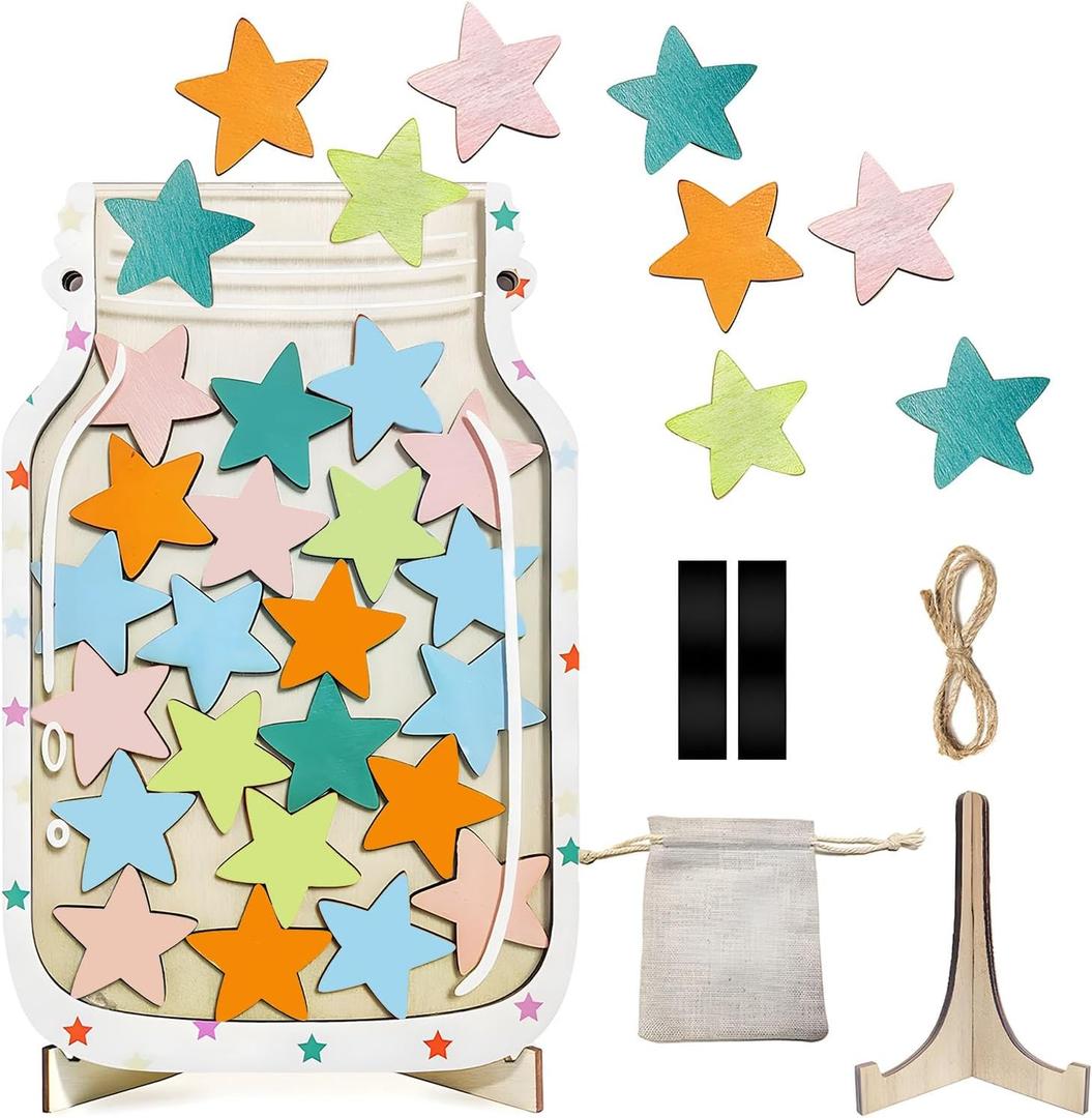 Reward Jar for Kids  Star Jar Reward System, Behavior Classroom Incentive Jar with Fun Star Chart, Reward Home Kids Incentive Good Home Training for Boys Girls