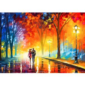 Jigsaw Puzzles 1000 Pieces for Adults Evening Walk on Rainy Day Puzzles Evening Stroll Oil Painting Jigsaw Puzzles for Adults Teens Kids Brain Teaser