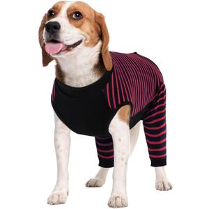 Kuoser Dog Recovery Suit for Back Legs,Soft Dog Surgery Suit with Dog Pants to Stop Licking,Dogs Recovery Sleeve Elbow Protector Pet Surgical Onesie for Abdominal Wounds Dogs Cone Alternative,Red M