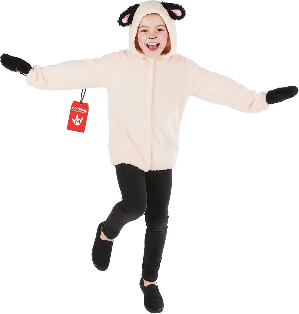 fun shack Sheep Costume for Kids, Lamb Costume for Kids, Girls Nativity Costumes, Girls Christmas Costumes (X-Large, White)