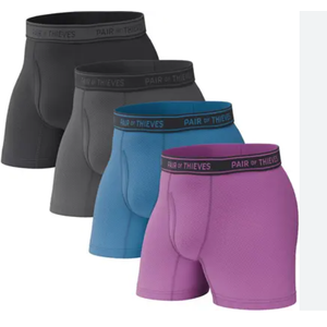 Pair of Thieves 4 Pack Mens Boxer Briefs - Soft, Stretchy, Moisture-Wicking Underwear for Men - All-Day Comfort and Support