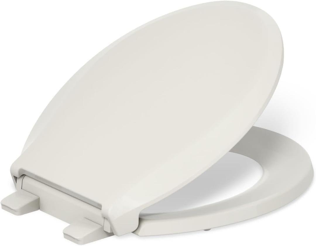 KOHLER 4639-RL-47 Cachet ReadyLatch Round Toilet Seat Soft Close, Almond