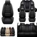 Custom Fit for GMC Yukon 2000-2025 Car Seat Covers Full Set,7-Seats PU Leather Seat Protectors | Heated & Ventilated | SRS Airbag Compatible |Full Set, Black