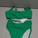 Women's Push Up Padded High Waist Thong 2 Pc Bathing Suit Size Small, Green