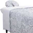 ForPro Premium Designer Flannel 3-Piece Massage Sheet Set, Island Tranquility, for Massage Tables, Includes Massage Flat Sheet, Fitted Sheet and Fitted Face Rest Cover, White