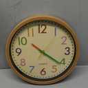 Foxtop Silent Kids Wall Clock 12 Inch Non-Ticking Battery Operated Colorful Childrens Clock for Classroom Playroom Nursery Bedrooms Kids Room School (Yellow)