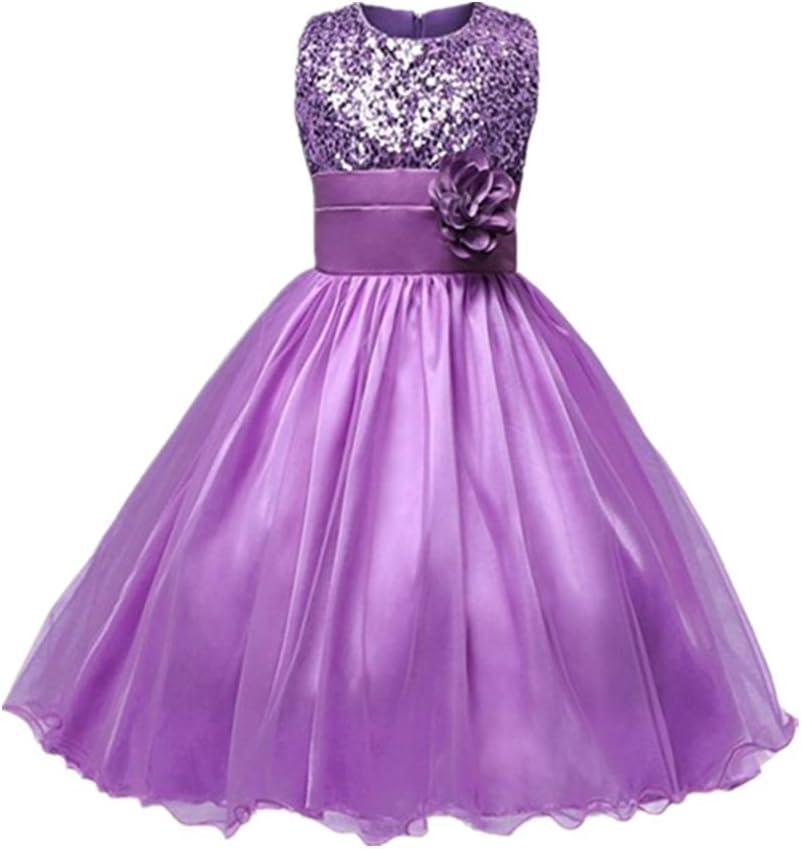 DreamHigh Sequined Flower Girls Party Pegant Dress (6 Years, Purple)