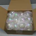 Funtery 24 Pcs Christmas Iridescent Clear Ornaments Balls Iridescent Christmas Balls for Tree Crafts Fillable Transparent DIY Hanging 2.5 Inch Rainbow Ball for Holiday Decor (Iridescence Style)