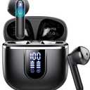 Wireless Earbuds, 2025 Bluetooth 5.4 Headphones in Ear Buds, 40H HiFi Stereo Bluetooth Earbuds with 4 ENC Noise Cancelling Mics, IP7 Waterproof Earphones with Dual LED Display USB C, Mini Ultralight