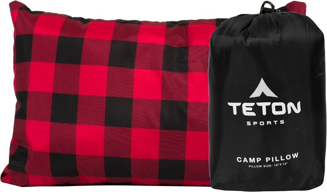 TETON Sports Camp Pillow; Great for Travel, Camping and Backpacking; Washable (Black)