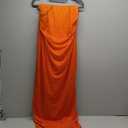 LIGHT DOT Women's Summer Dress Gradient Strapless Tube Dress Bodycon Long Dress Side Slit Mesh Layered (Orange,XL)