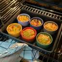 Koluti Nonstick Silicone Ramekins 4 oz with Lid, 6-Pack Oven Safe Creme Brulee Bowl for Baking, Mini Souffle Ice Cream Dessert Pudding Dipping Sauce Cups, BPA Free, Microwave, Freezer, Dishwasher Safe