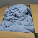 CozyLux Queen Size Comforter Set - Grayish Blue Comforter Queen Size, 3 Pieces Box Stitched Bed Set for All Seasons, Soft Lightweight Bedding Sets with 1 Down Alternative Comforter and 2 Pillow Shams