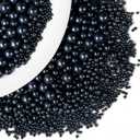 Dazzjoy Edible Black Sugar Sprinkles, Pearl Candy Sprinkles for Cake Decorating, Food Grade, Cupcake Toppers and Black Cake Decorations, Wedding Party Valentines Supplies, 3-Pack, (130g/4.58oz) EXP NOV072026