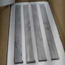 Carrara White Marble Chair Rail Trim Molding, 2x12 Inch Polished for Bathroom Kitchen Shower Walls 8 Pcs/Box