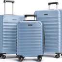 LIGHT FLIGHT Luggage Sets 3 Pcs Suitcase with Wheels,20"/24"/28",Light Blue