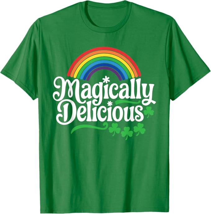 Magically Delicious Shirt Men Women Kids St Patricks Day T-Shirt (Small,Kelly Green)