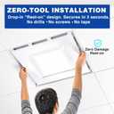 4-Way Ceiling Air Diverter 24x24 in, Vent Deflector for 2x2 Grid, 1 Pack