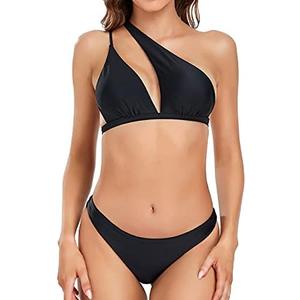 Edelqual Women's High Waisted Bikini Sets Tummy Control Swimsuit 2025 Collection Color Block Two Piece Bathing Suit (Red /White) M