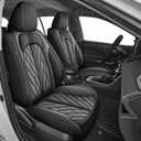 TTX LIGHTING Seat Covers for Toyota RAV4 2019-2025: LE/XLE/XLE Premium/Limited - Custom Fit RAV4 3in1 Interior Set Leather Seat Protector with Armrest Cover & Steering Wheel Cover (Black&Gray)