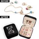 Uygafly Travel Essentials for Women - Mini Jewelry Organizer, Cute Personalized Jewelry Box, Birthday Gifts for Girls Women | Black
