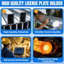 Front Bumper License Plate Frames Compatible With Audi Q3 2019-2025, RS 6/RS 7 2021-2025, A3/S3 2022-2025,Tow Hook Tag Holder For License Plate, No Drill Durable License Plate Mounting Bracket
