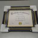 Yaetm Black 11x14 Diploma Frame with Mat for 8.5x11 - Tempered Glass with Black Over Gold Acid-free Mats, Diploma Frames 8.5 x 11 for Certificate, Degree & Document, Single