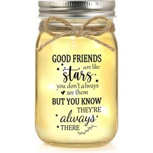 Friendship Gifts for Women, Gifts for Best Friend Woman, Best Friend Birthday Gift for Women, Gift for Friends for Valentines Day Christmas, Mason Jar Light Night Home Decor