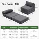 Convertible 4-in-1 Folding Sofa Bed Boneless Sleeper Chair Couch Foldable Chaise Lounger & Mattress Pocket Coils+Foam Medium Support, Portable No Assembly for Living Room/Bedroom, Single XL