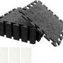 12-Pack Sound Absorbing Interlocking Floor Mats, Non-Slip Felt Acoustic Pads for Piano, Drum & Gym(Grey 12PCS 30x30cm)
