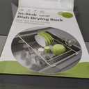 JASIWAY Dish Drying Rack in Sink, Expandable Stainless Steel Dish Drainers for Kitchen Counter, Dish Dryer Rack for Inside Sink, Over The Sink Dish Racks with Utensil Holder, Silver