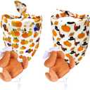 4 Pack Thanksgiving Dog Bandana Reversible Triangle Bibs Scarf Accessories,Adjustable Thanksgiving Turkey Hat for,Thanksgiving Dog Costume (One Size)