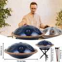 Handpan 19 inch D Minor Kurd Handpan 10 Notes Handpan Drum Instrument for Professional Performance, 432HZ Sound Handpan Drums for Adults