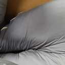 QUEEN ROSE 60 Inch Cooling U Shaped Pregnancy Body Pillow, Silky Blue Cover, X-Large