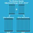 WAOWAO 19.49-33.64" Wide Window Guards for Child Safety Black 2 Piece