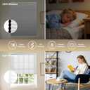 Boolegon No Drill Cellular Shades for Indoor Windows,Noise Reducing & Thermal Insulating Honeycomb Blinds,Cordless Free Stop Blackout Blinds Easy to Install,24" W x 64" H,Blackout Grey