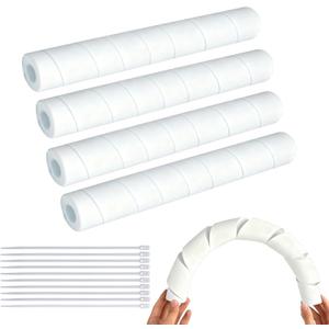 4 Pack Pipe Insulation Foam Tube, 15.74 Inch White Pool Noodles Foam Snake Pipe Wrap Protection Multi-Purpose Soft Foams Tubing for Winter Water Pipes and Outdoor Indoor Swimming Pool Handle