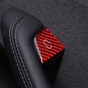 BETTERHUMZ Door Open Button Sticker Compatible with Tesla Model 3 Highland 2024 Model Y Juniper 2025 2026 Carbon Fiber Door Lock Switch Trim Interior Accessories (Red)