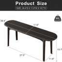 39" Solid Wood Small Dining Bench, Entryway Bench, Black, 39.4 inches x 11.8 inches x 19.7 inches